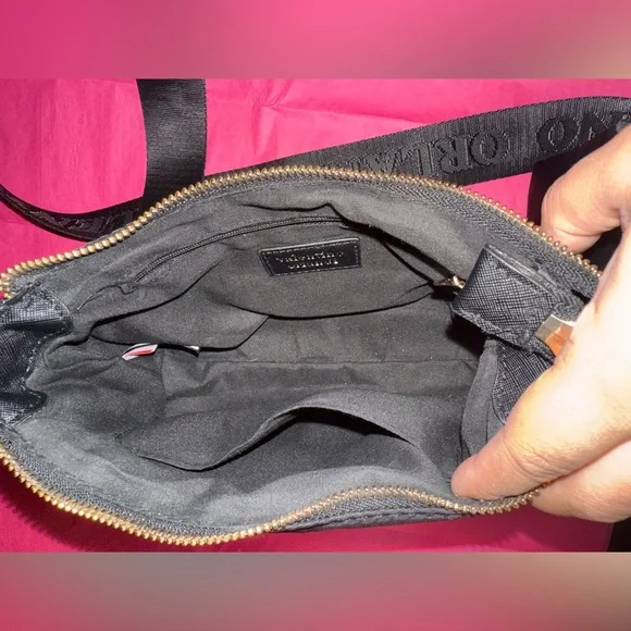 Nylon Valentino Orlandi Black and Gold Crossbody Bag - Picture 5 of 6